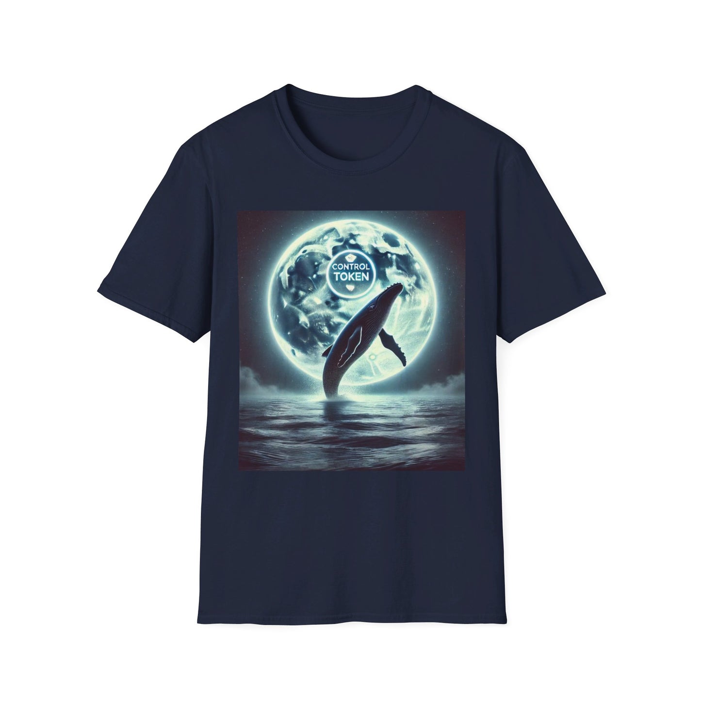 Control Token (Moon Whale front)Unisex Softstyle T-Shirt