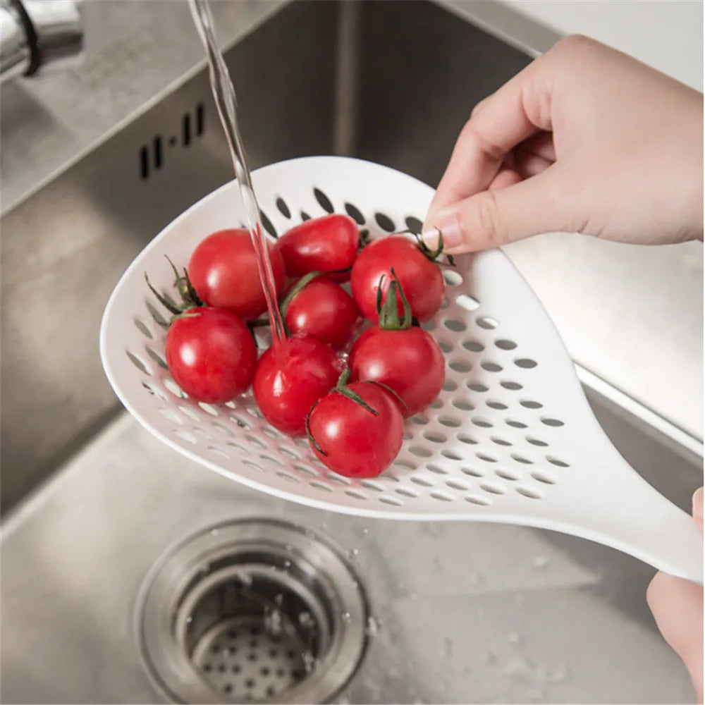 35cm Japanese-style Noodles Colander Cooking Utensils Fruit Spoons for Kitchen Drainer Sieve Food Long Handle Net Spoon