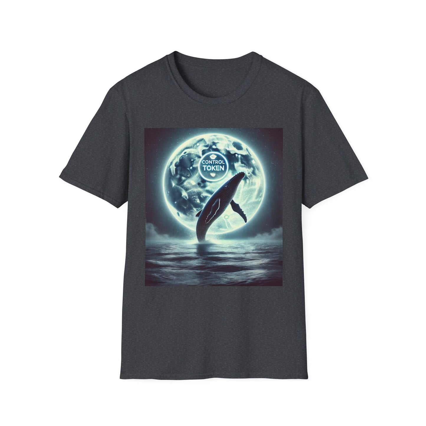 Control Token (Moon Whale front)Unisex Softstyle T-Shirt