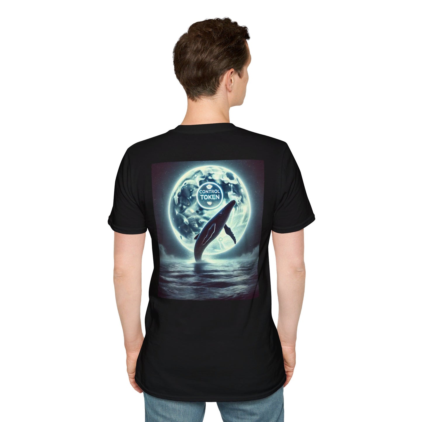 Control Token (Moon Whale back)Unisex Softstyle T-Shirt