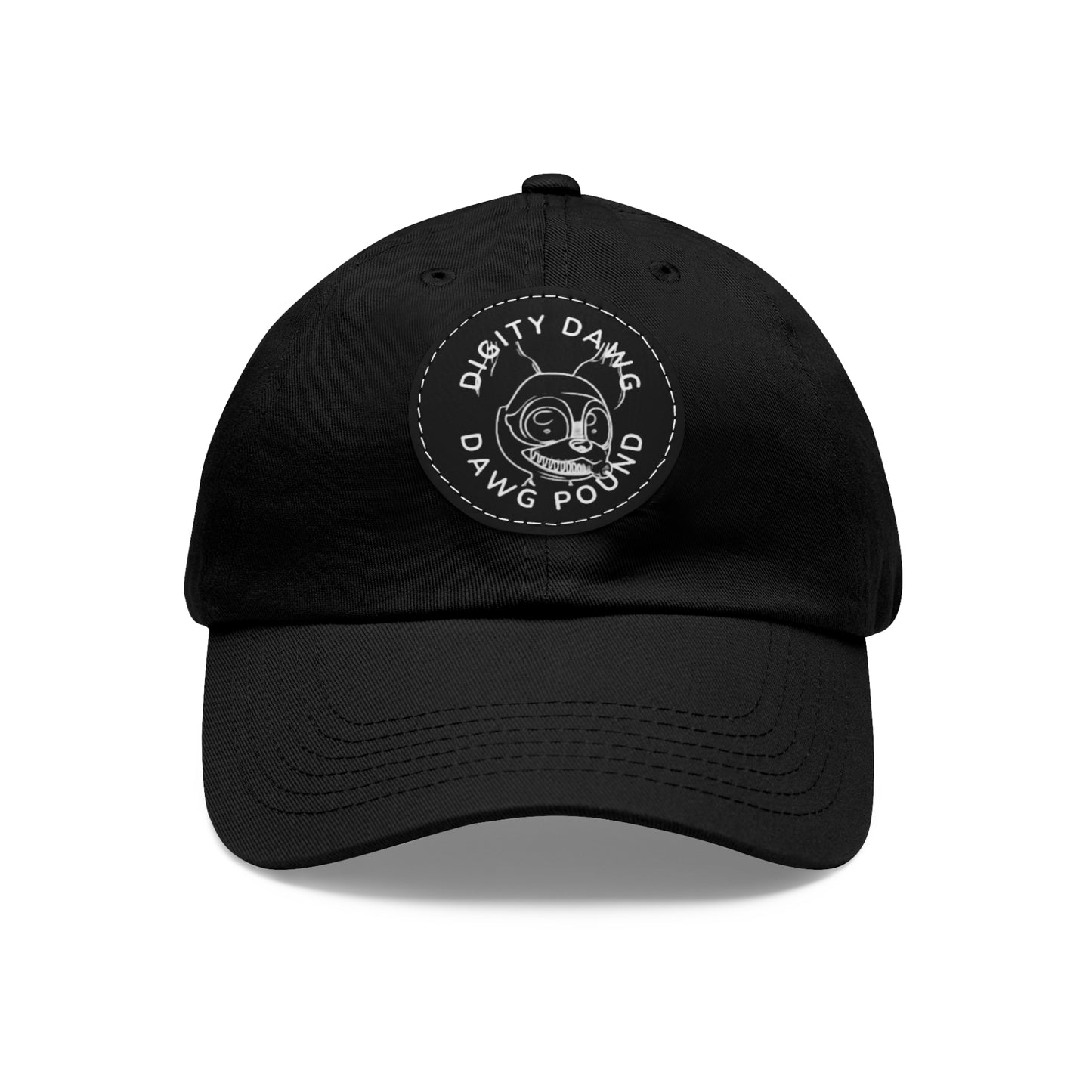 Digity Dawg Hat with Leather Patch (Round)