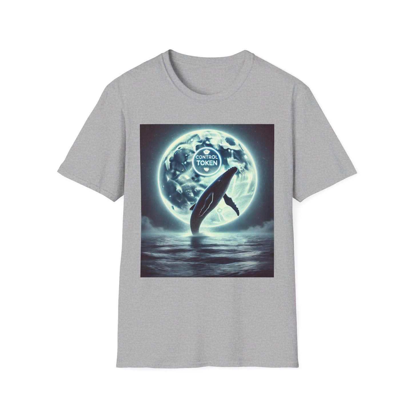 Control Token (Moon Whale front)Unisex Softstyle T-Shirt