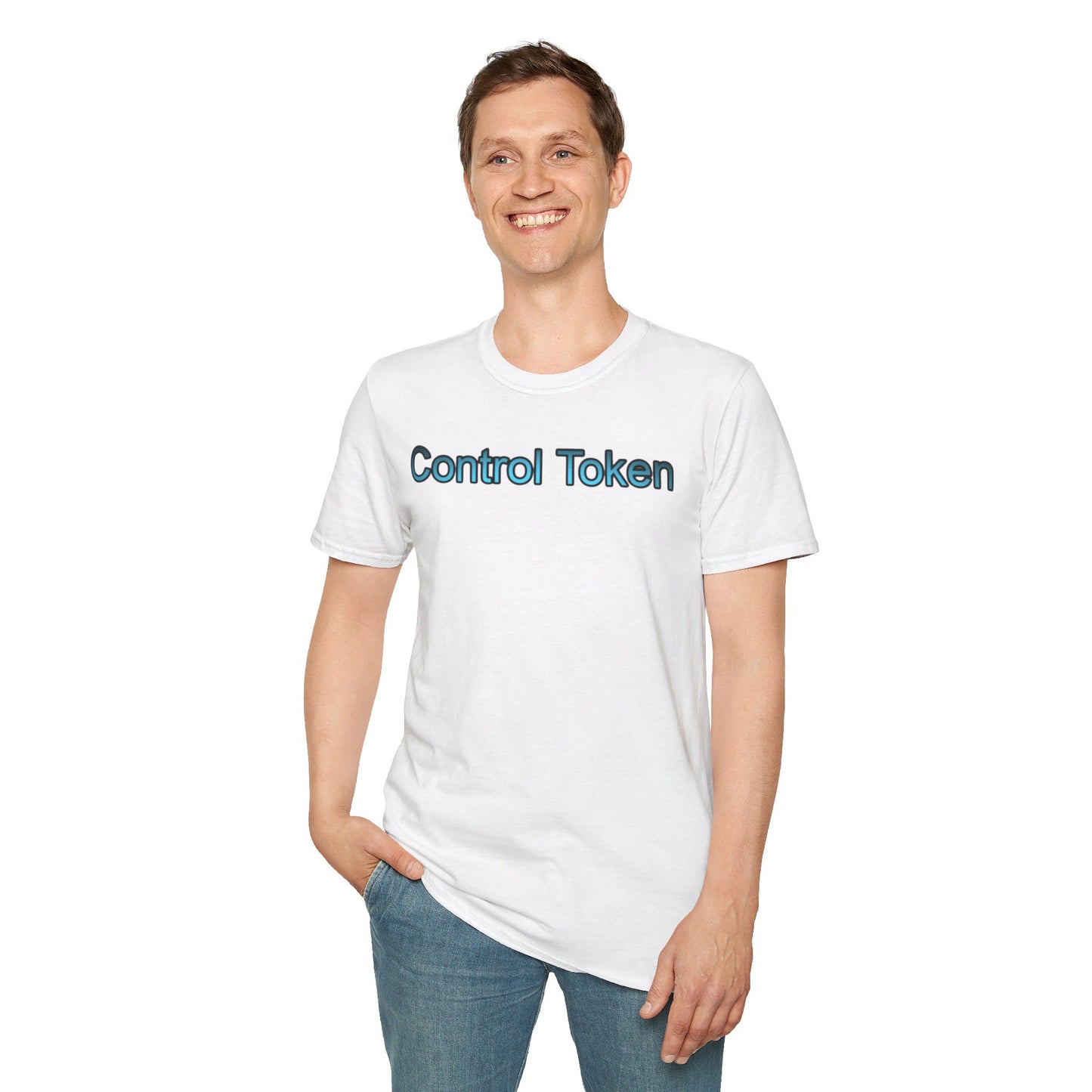 Control Token (Moon Whale back)Unisex Softstyle T-Shirt