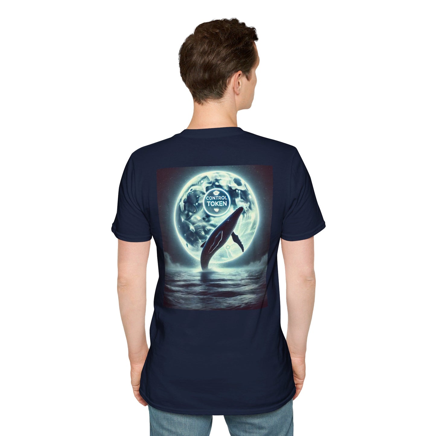 Control Token (Moon Whale back)Unisex Softstyle T-Shirt