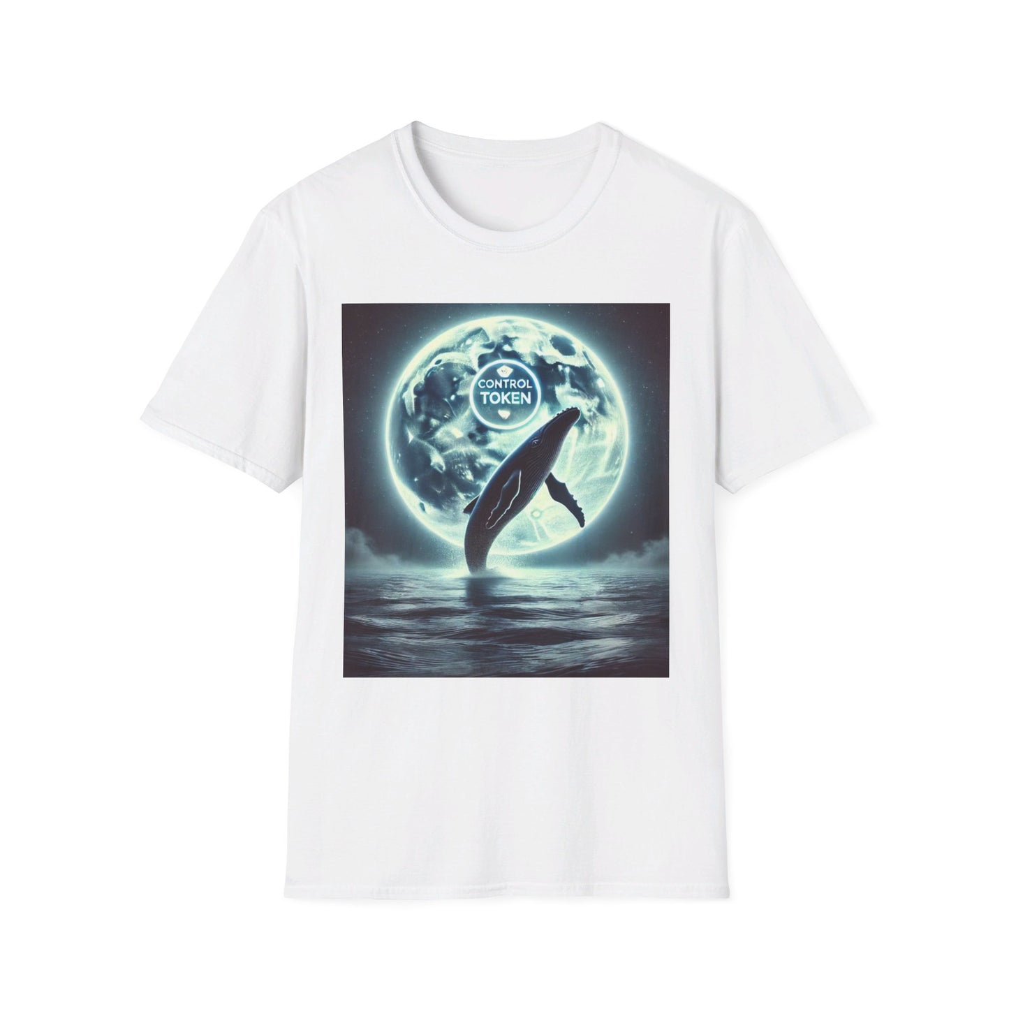 Control Token (Moon Whale front)Unisex Softstyle T-Shirt